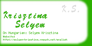 krisztina selyem business card